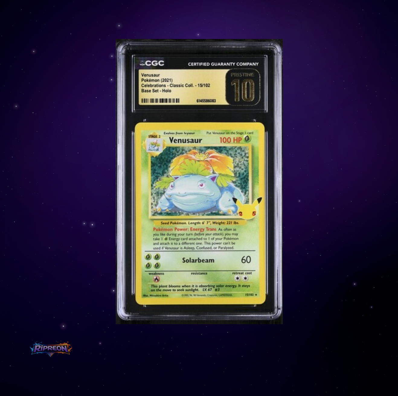 Venusaur #14/102 Celebrations Classic Collection CGC PRISTINE 10