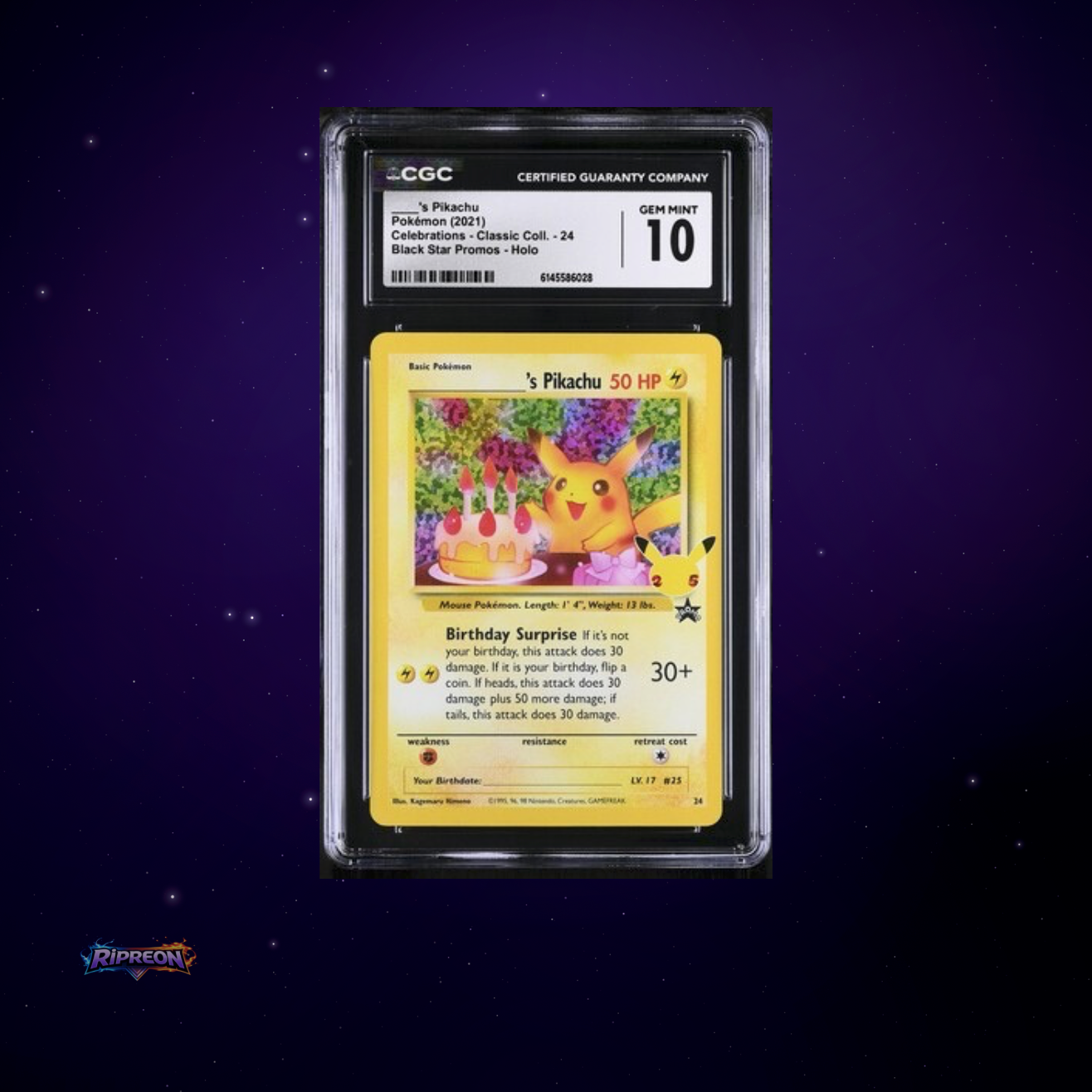 ___'s Pikachu #24 Celebrations Promo CGC MINT 10